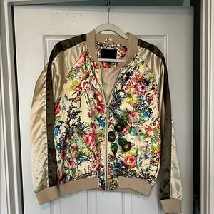 Miss London Multicolor Floral Bomber Jacket